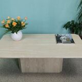 80's travertine coffee table