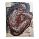 Etude de nu fusain et sanguine signée de Maurice de Bus, 1960, 47 x 60 cm