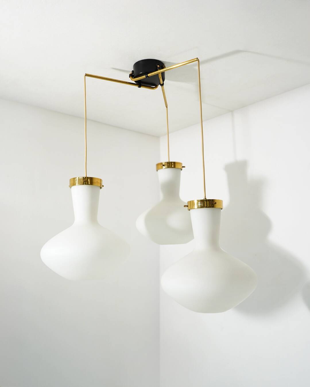 Stilnovo Three-Light Pendant, 1950s
