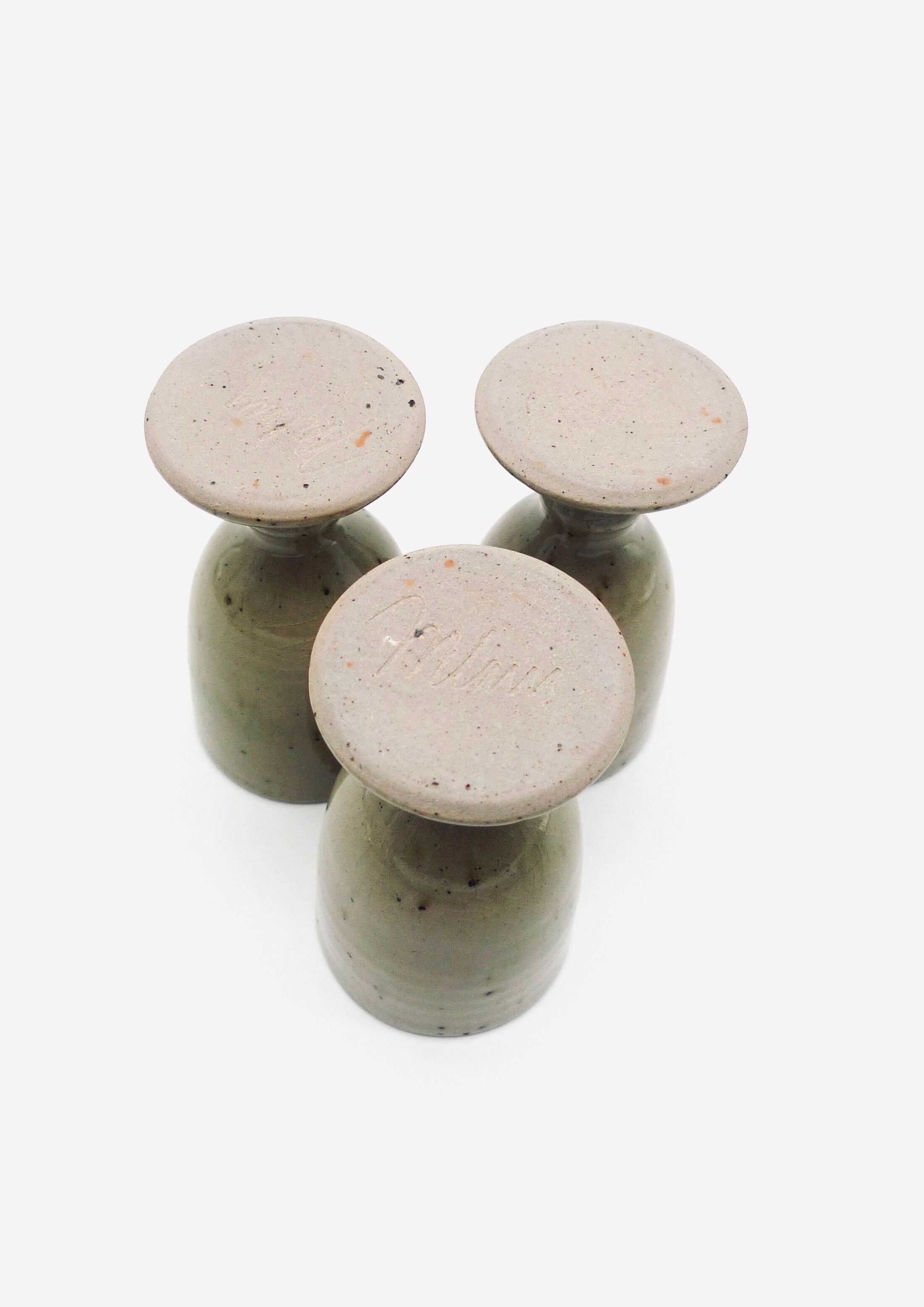 Set of three ceramic mazagrans