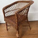 Children's armchair, woven wicker