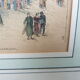 Enhanced watercolor engraving Giromagny market signed G.F