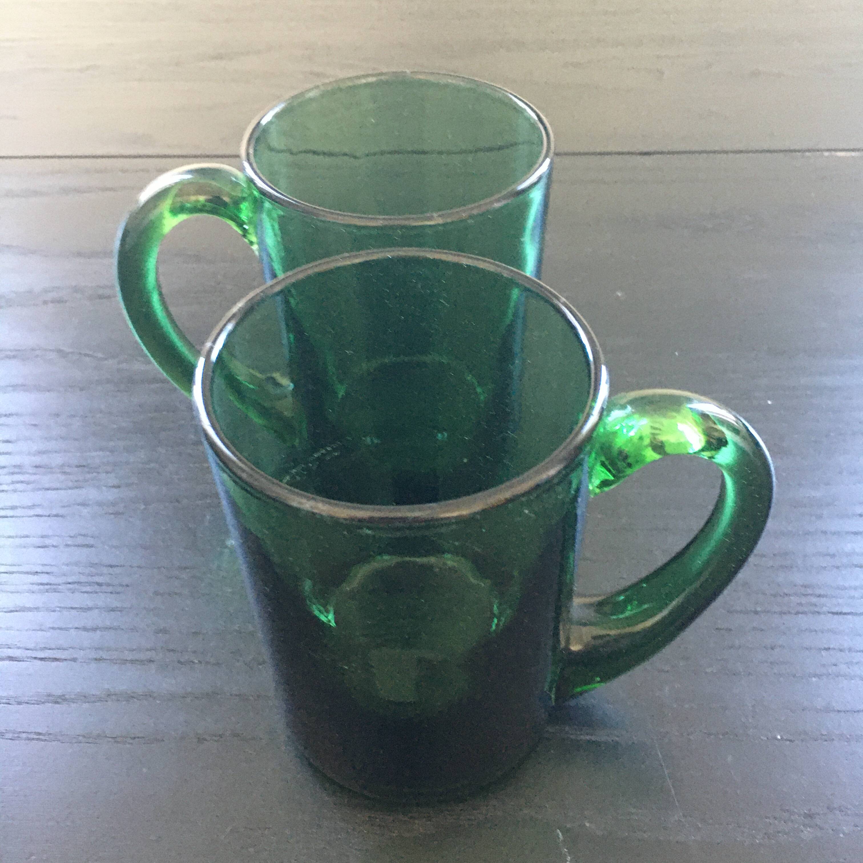 Pair of thick green mugs