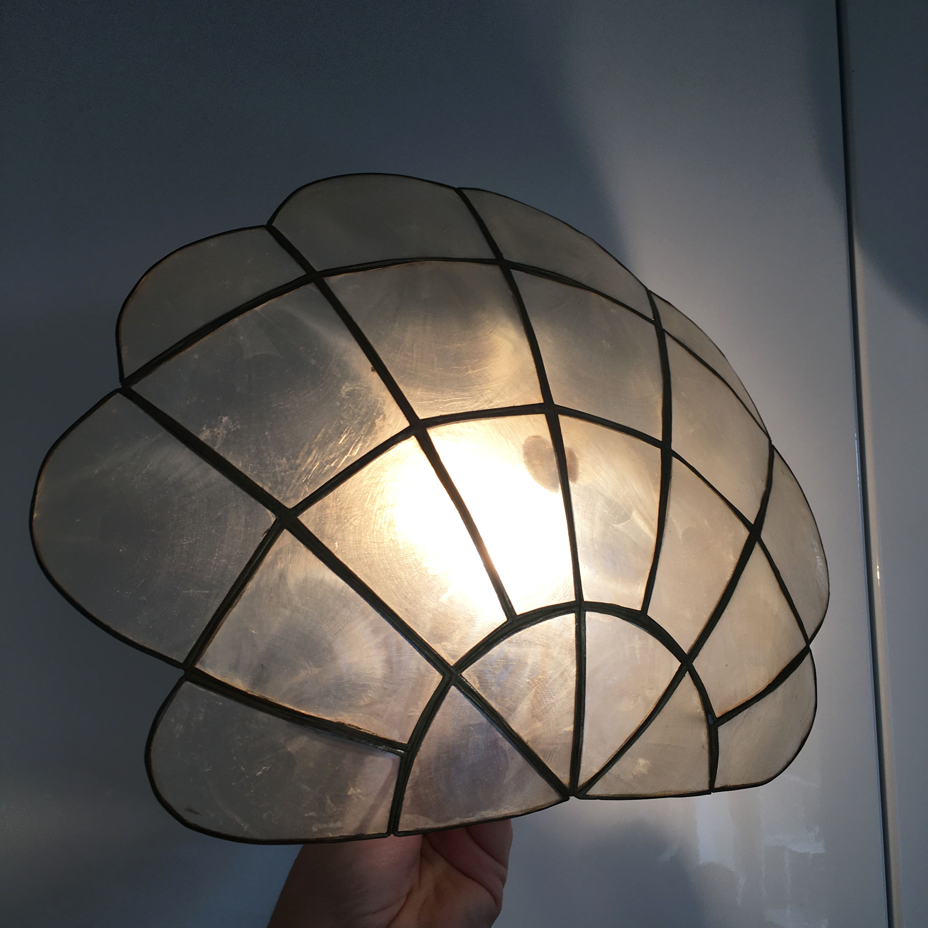 Vintage mother-of-pearl shell sconce