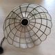 Mother-of-pearl and brass pendant light, vintage light fixture, 1950s