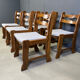 Brutalist dining chairs, set of 6 - 1960s