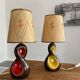 Pair of ceramic lamps freeform vintage 50s