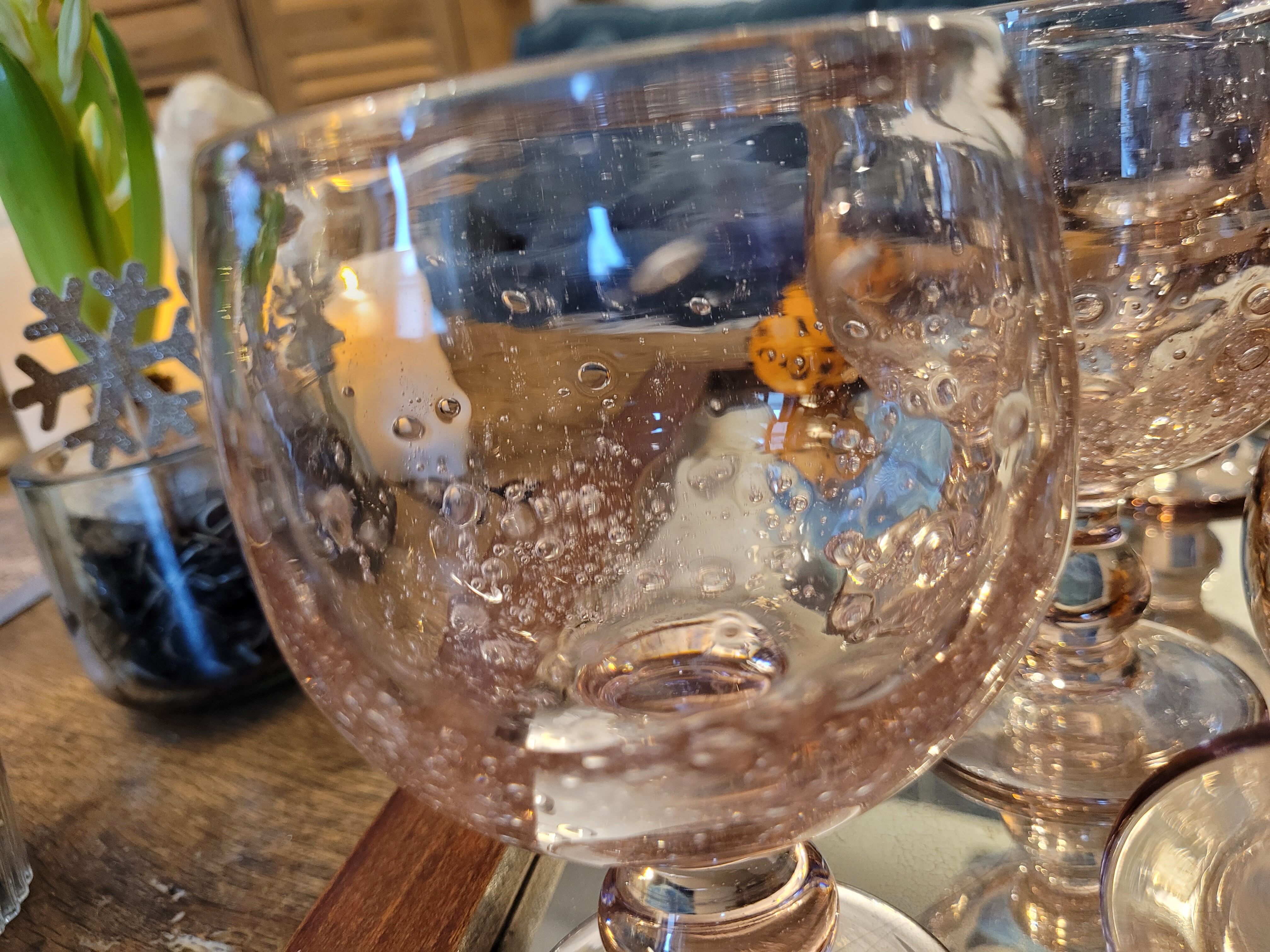 6 bubble blown glasses 70's