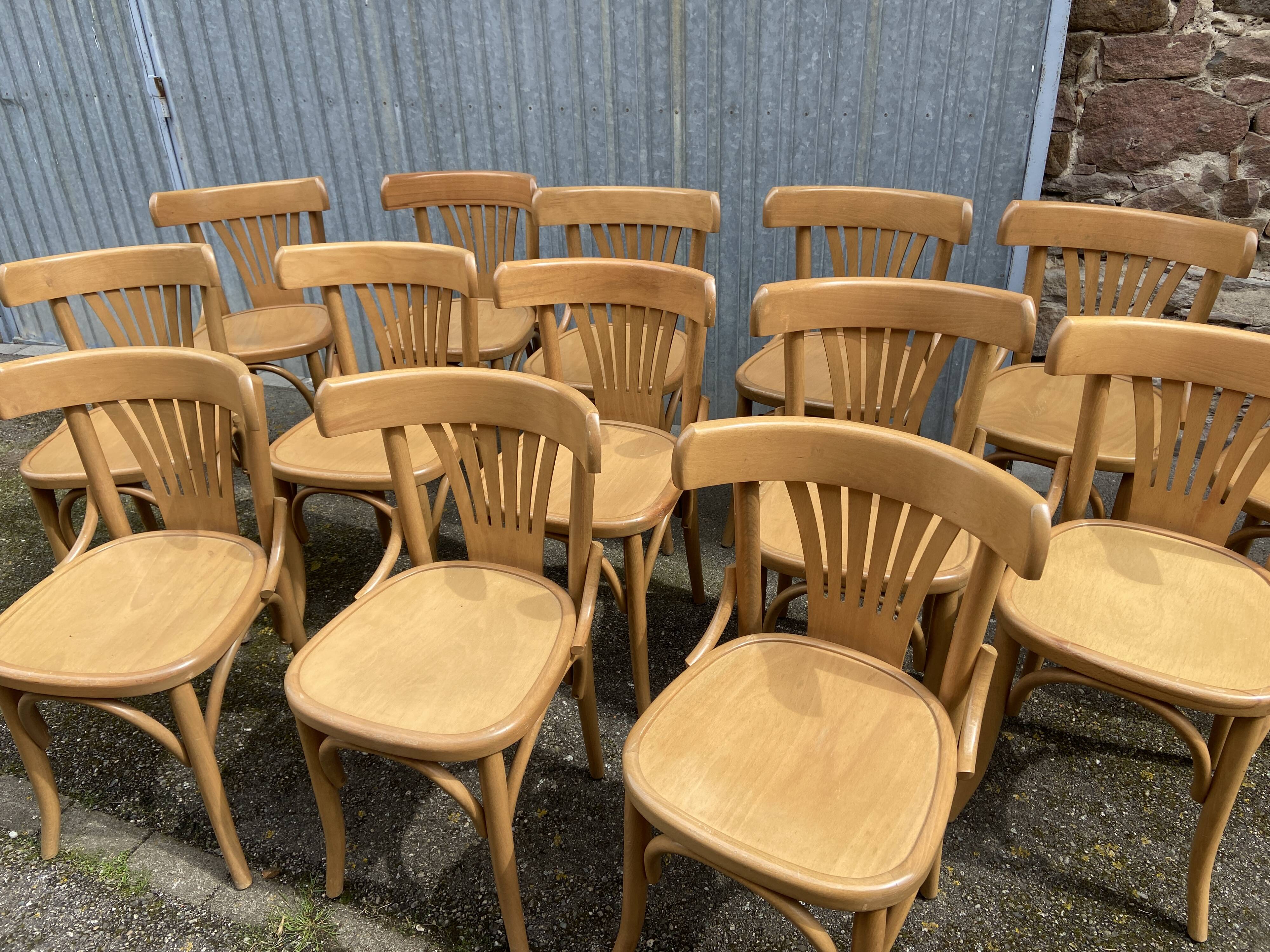 Viennese chairs Bent wood Restaurant Paris bistro Fischel 1980