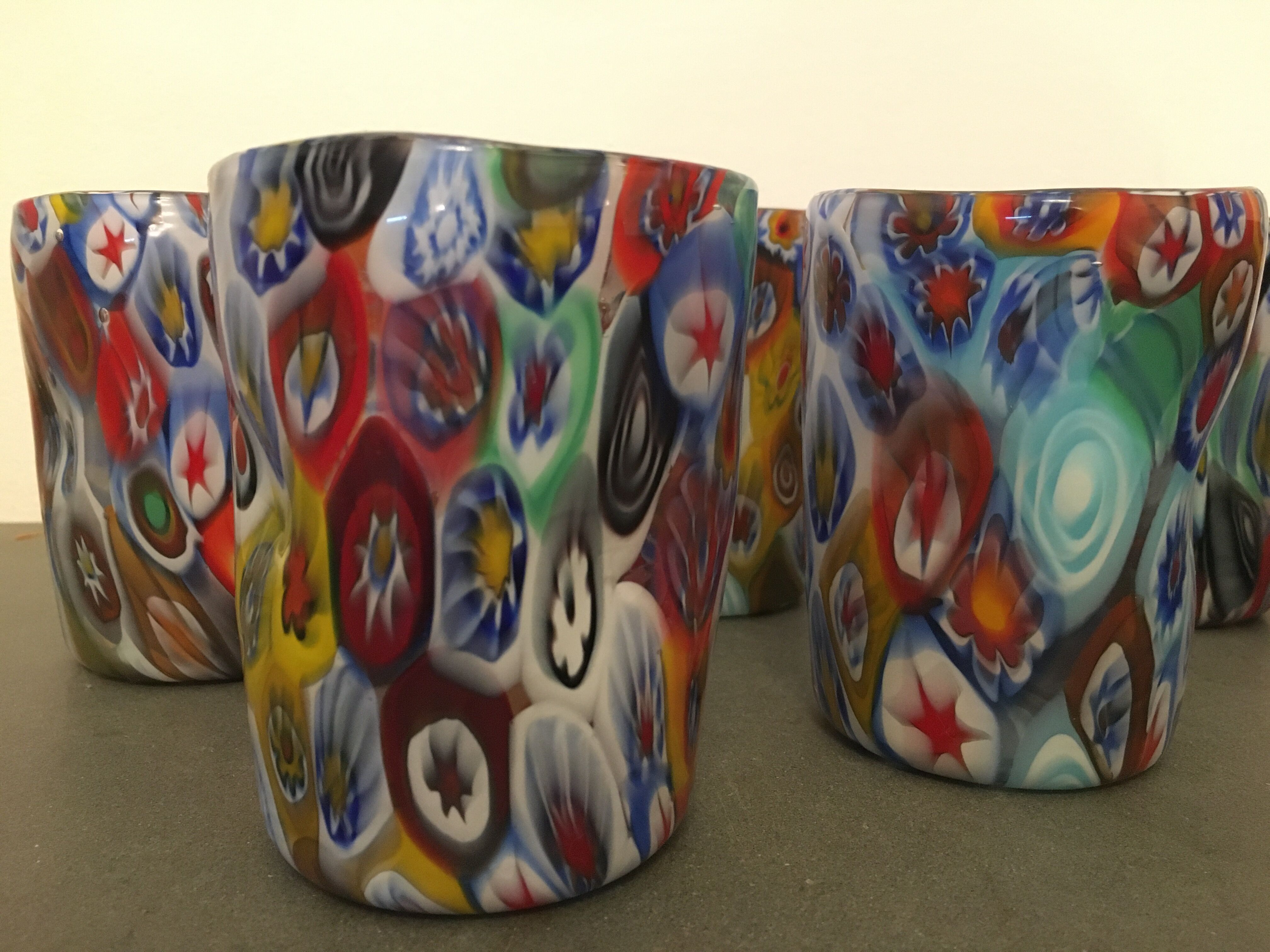 Set of 6 "Goto" water glasses from Murrisa in Murano glass, Italy