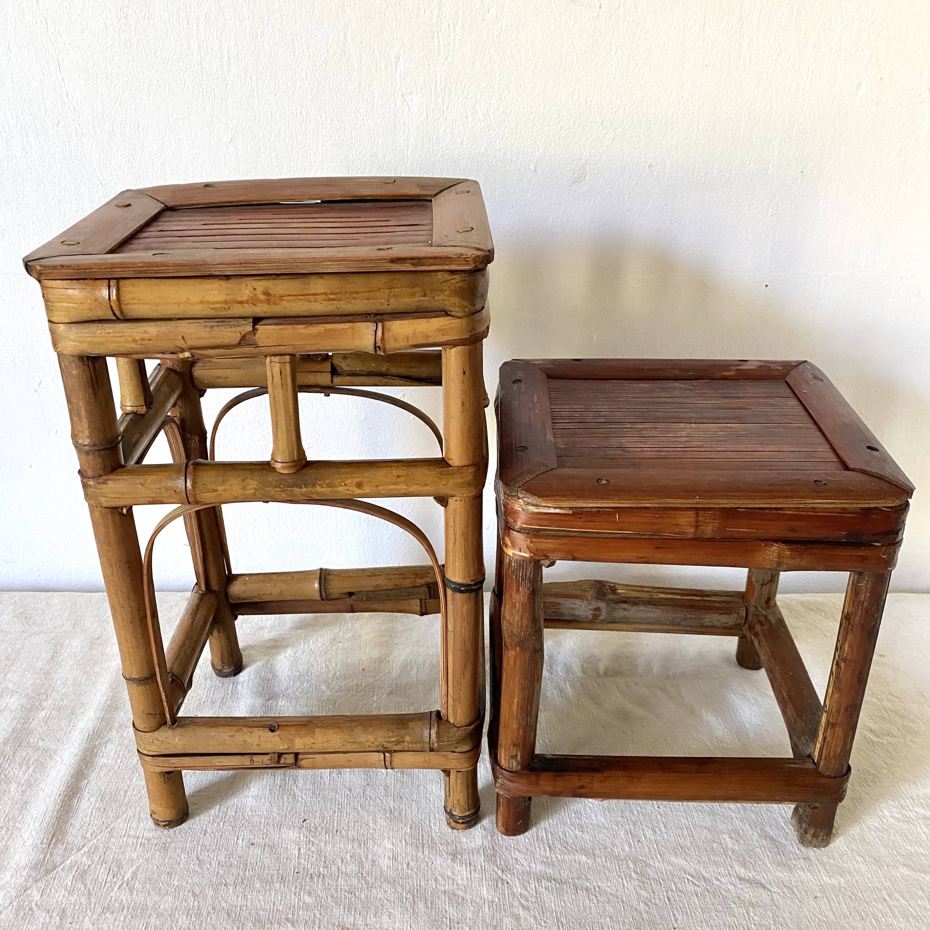 Vintage bamboo plant holders