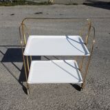 Formica white folding wheeled service 60s