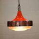 Vintage Chrome & Orange Pendant Lamp - 1970s Massive Belgium Lighting