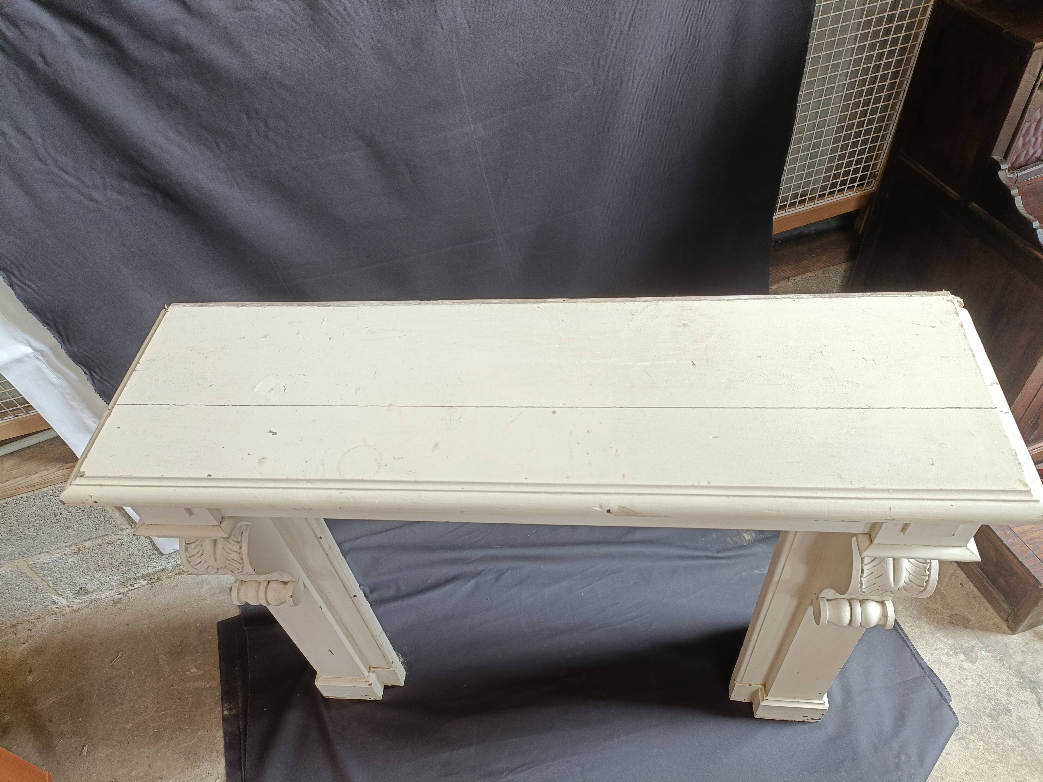 Dressing fireplace white wood