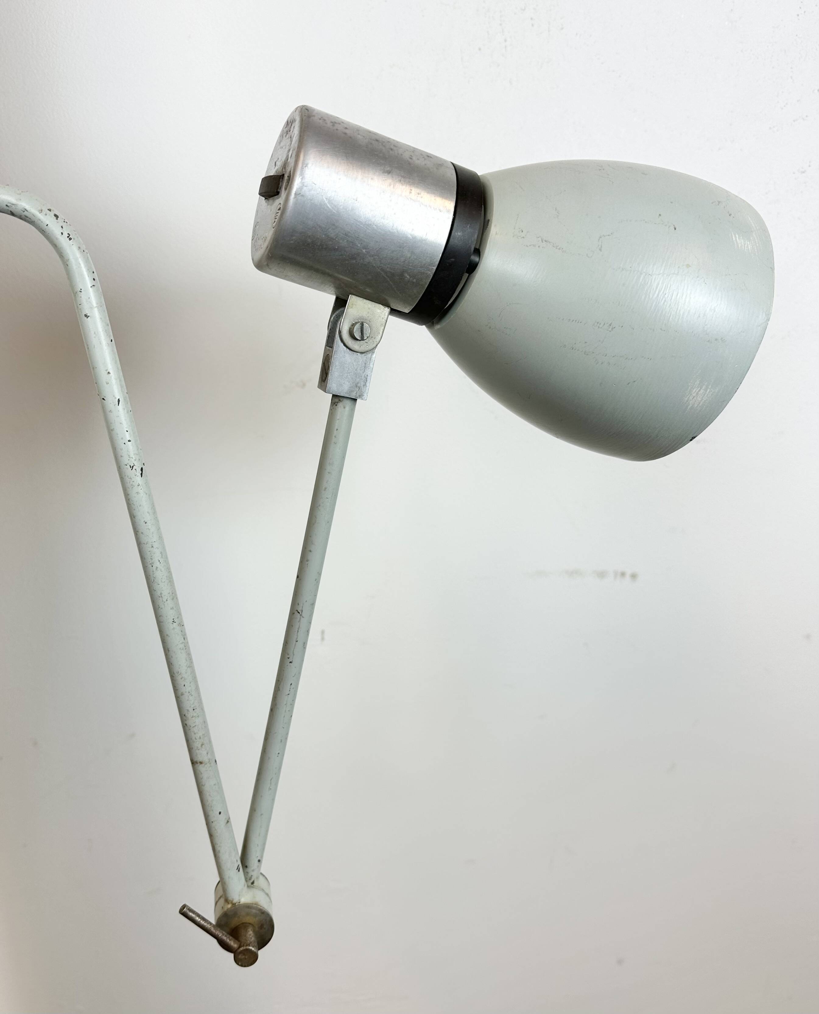Grey Industrial Wall Lamp from Elektrosvit, 1970s