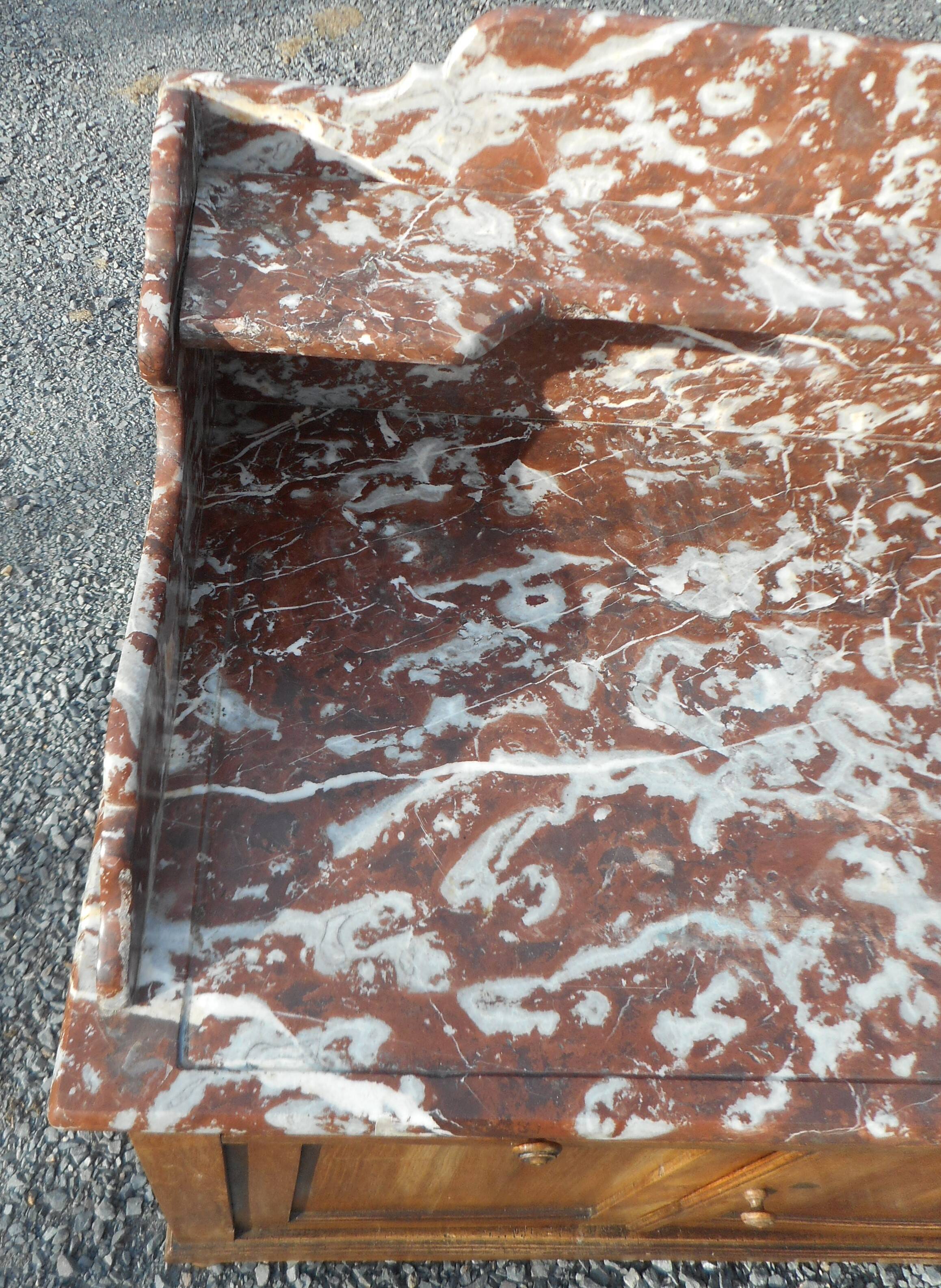 old bathroom cabinet / dressing table with marble