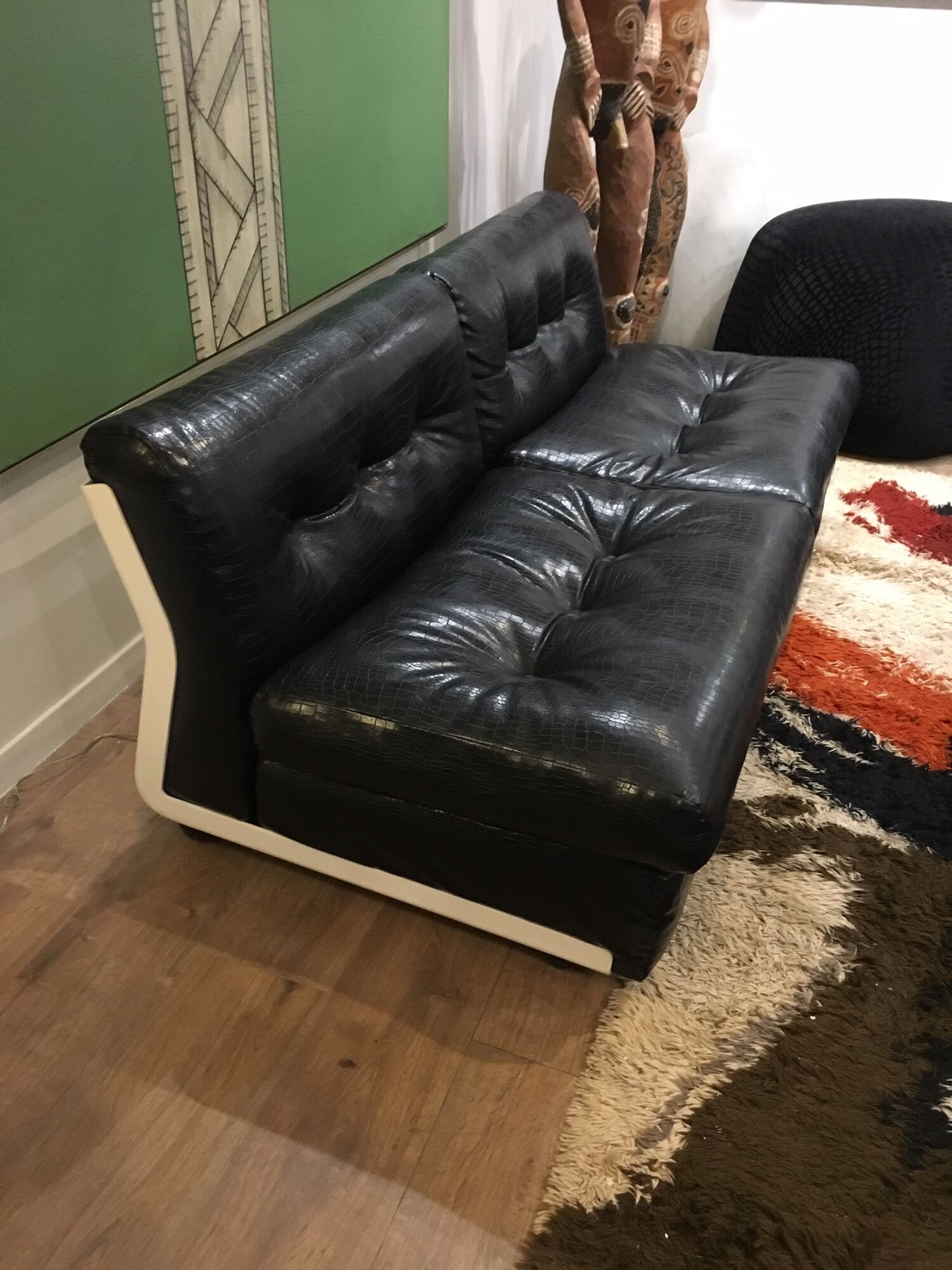 Amanta faux leather armchairs by Mario Bellini for B&B Italia