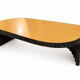 Vintage coffee table in elm burl and black lacquer, 1980s.