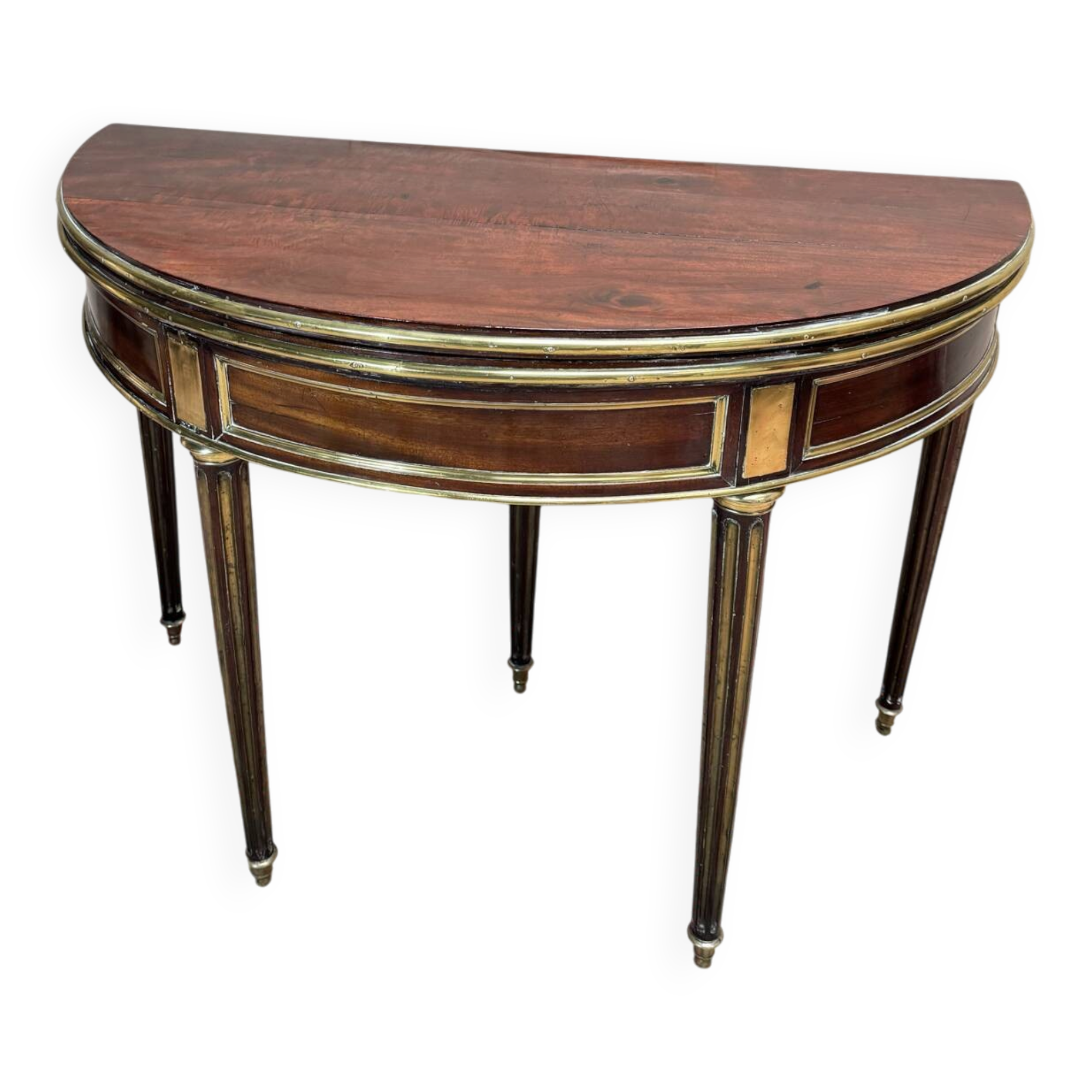 Half-moon table in mahogany from the Louis XVI period, 18th century.
