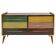 Italain Sideboard Made Of Solid Wood And Covered With Colored Glass 1950S