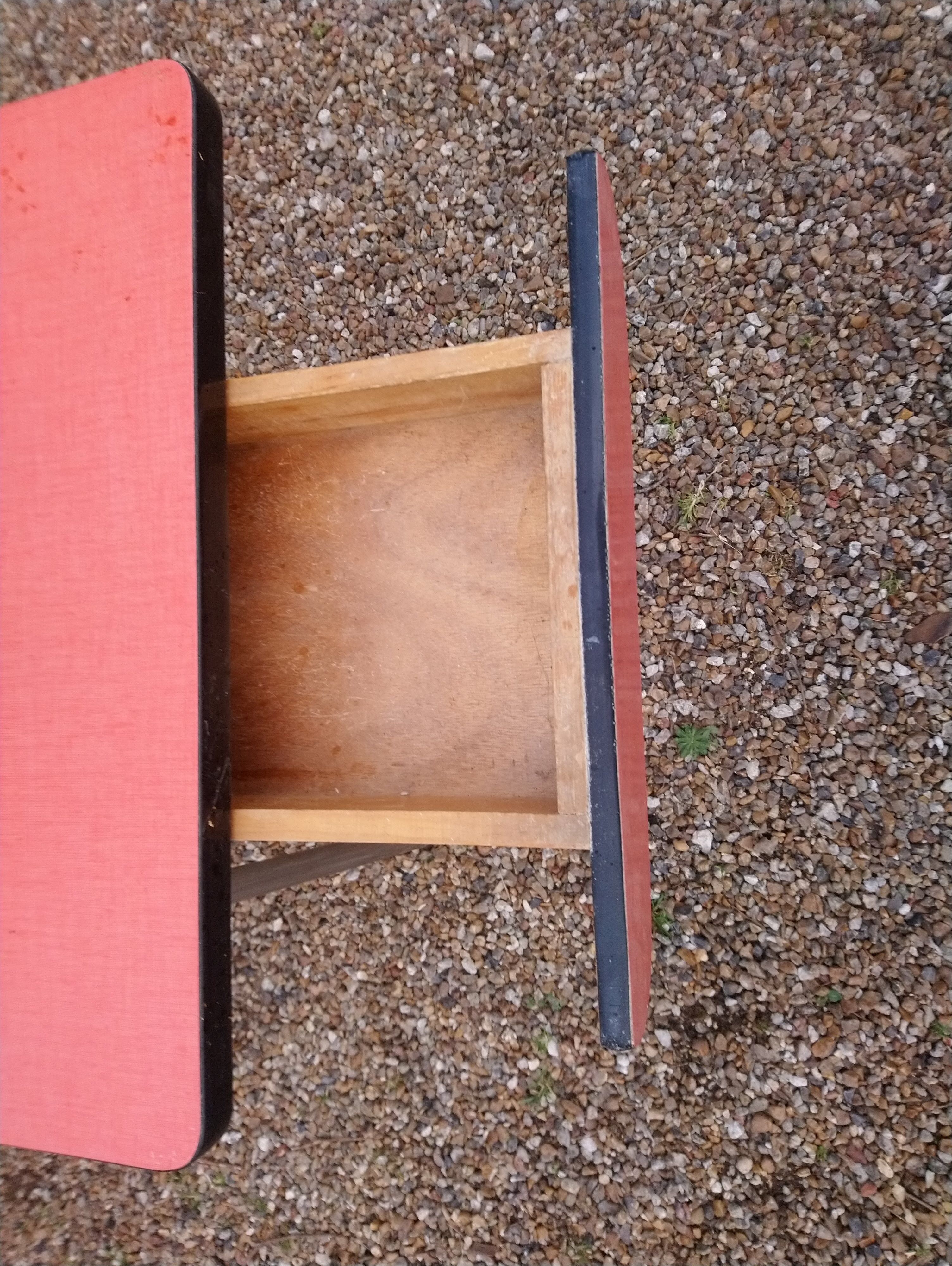 Table red Formica with extensions