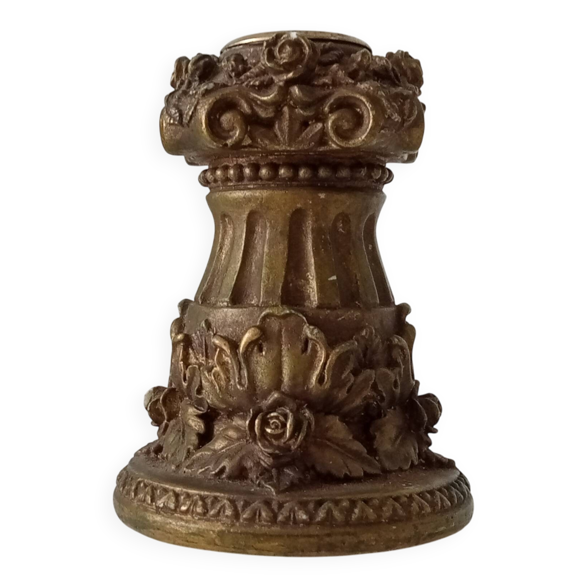 Vintage candlestick Gargoyles studio in golden resin