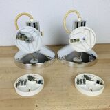 Pair of Concord chrome metal adjustable spotlights from the 70s