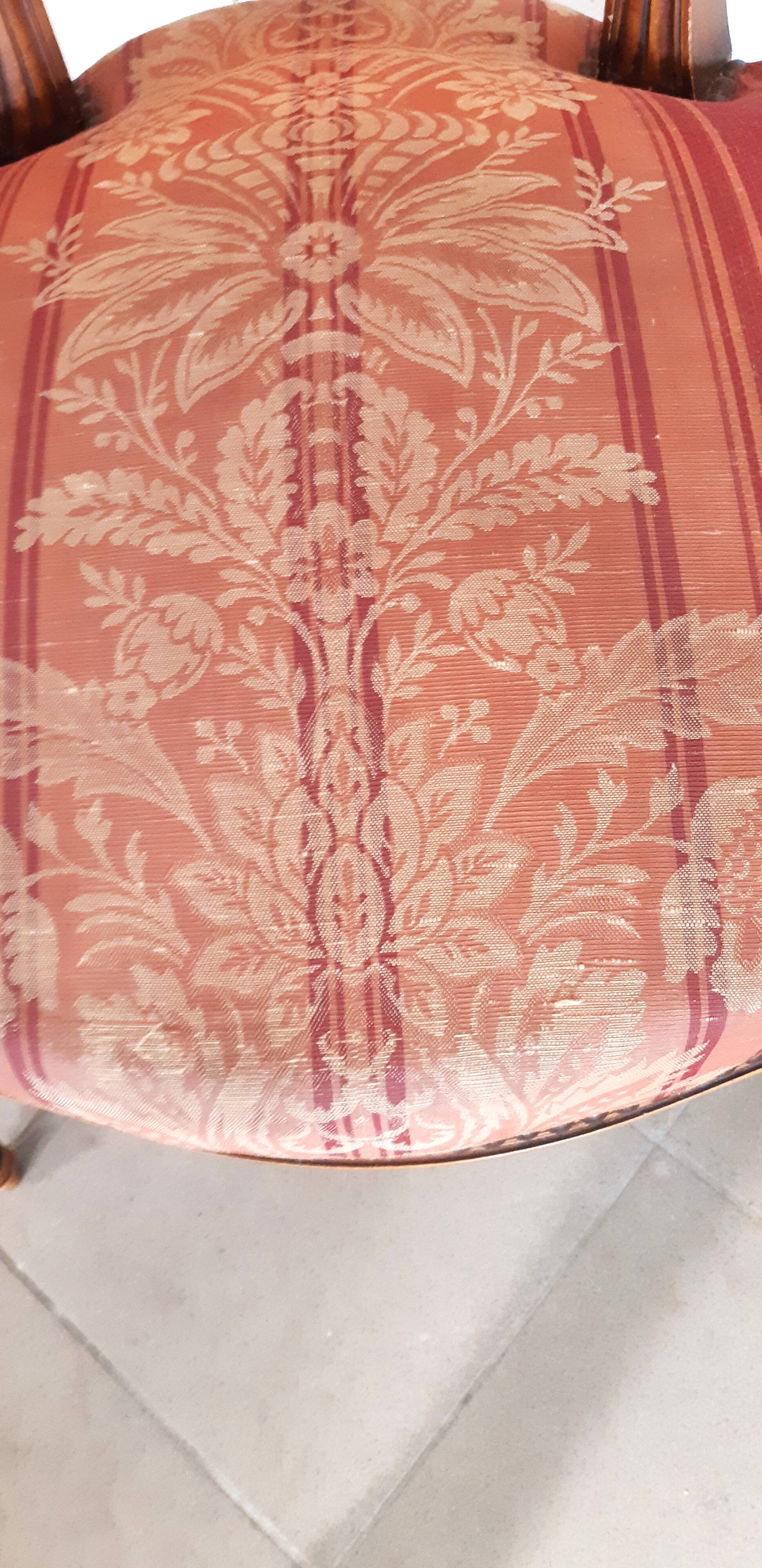 Pair of Louis XVI style cabriolet armchairs with medallion