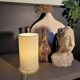 Striped fabric lampshade cylinder lamp