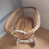 Vintage Alsatian rattan cradle