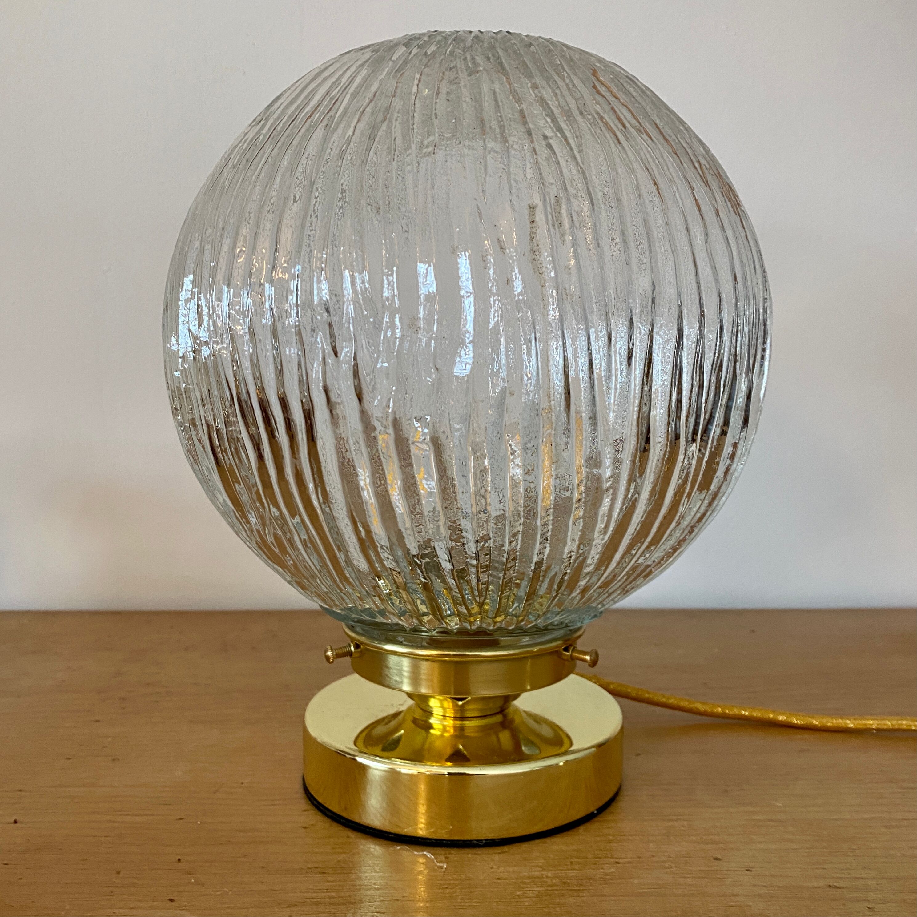 Vintage glass globe table lamp
