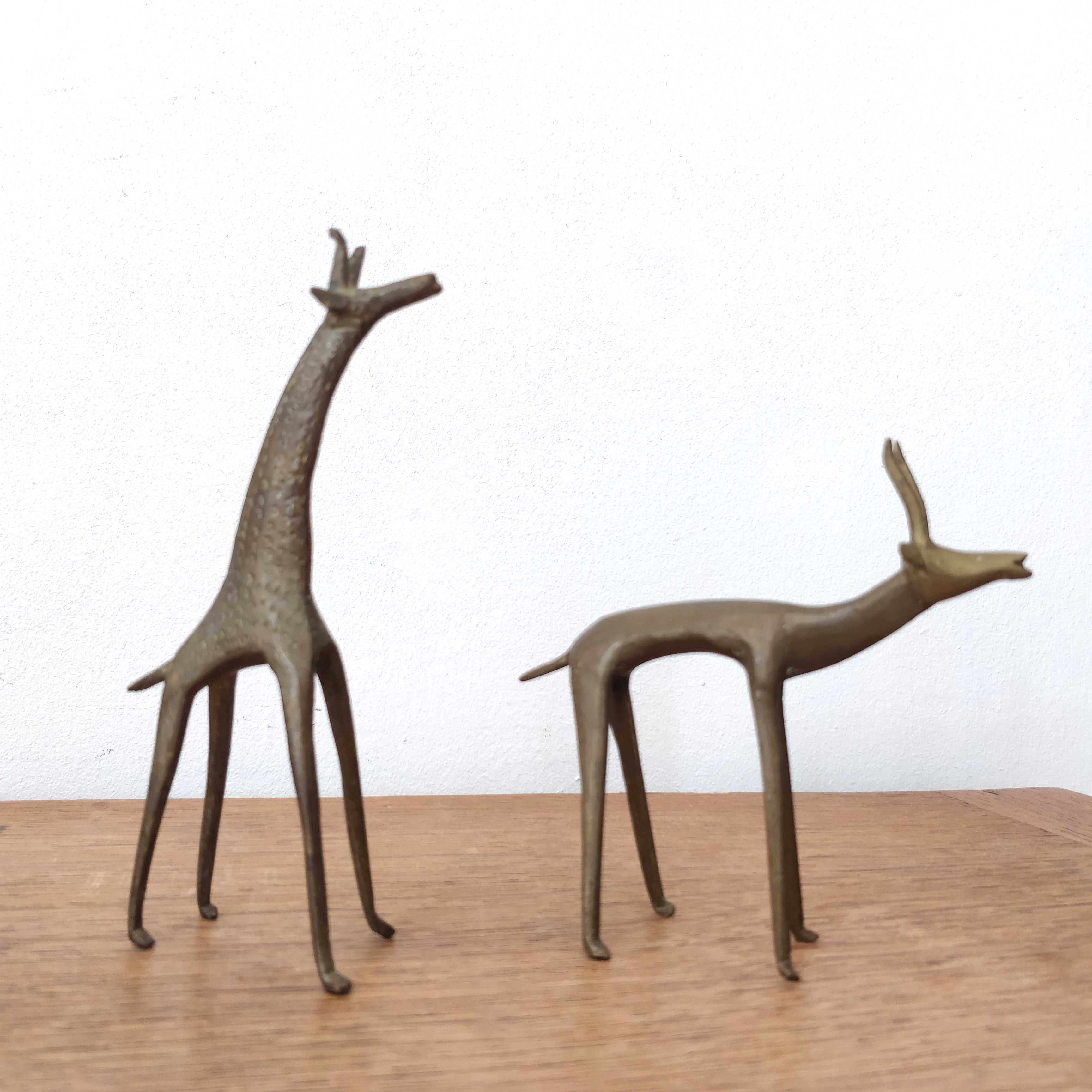 Pair animals in brass