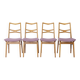 Lot de 4 chaises de salle à manger vintage, années 1960-1970, style allemand du milieu du siècle moderne, en hêtre