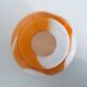 Globe lampshade in orange and white glass, vintage 1970s Space Age.