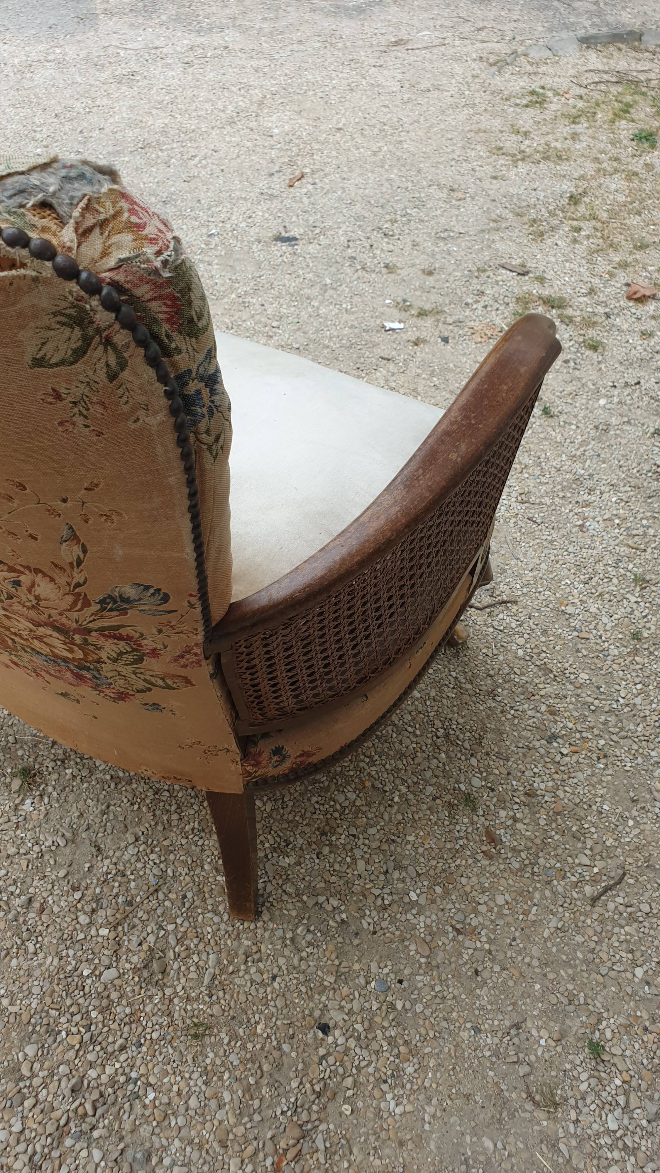 Pair of armchairs in walnut 1930