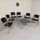 6 black leather and chrome metal chairs Brayton International vintage sa