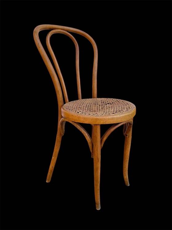 Bistro chair Horgen Glaris in curved wood and caning, Switzerland, circa 1900.
