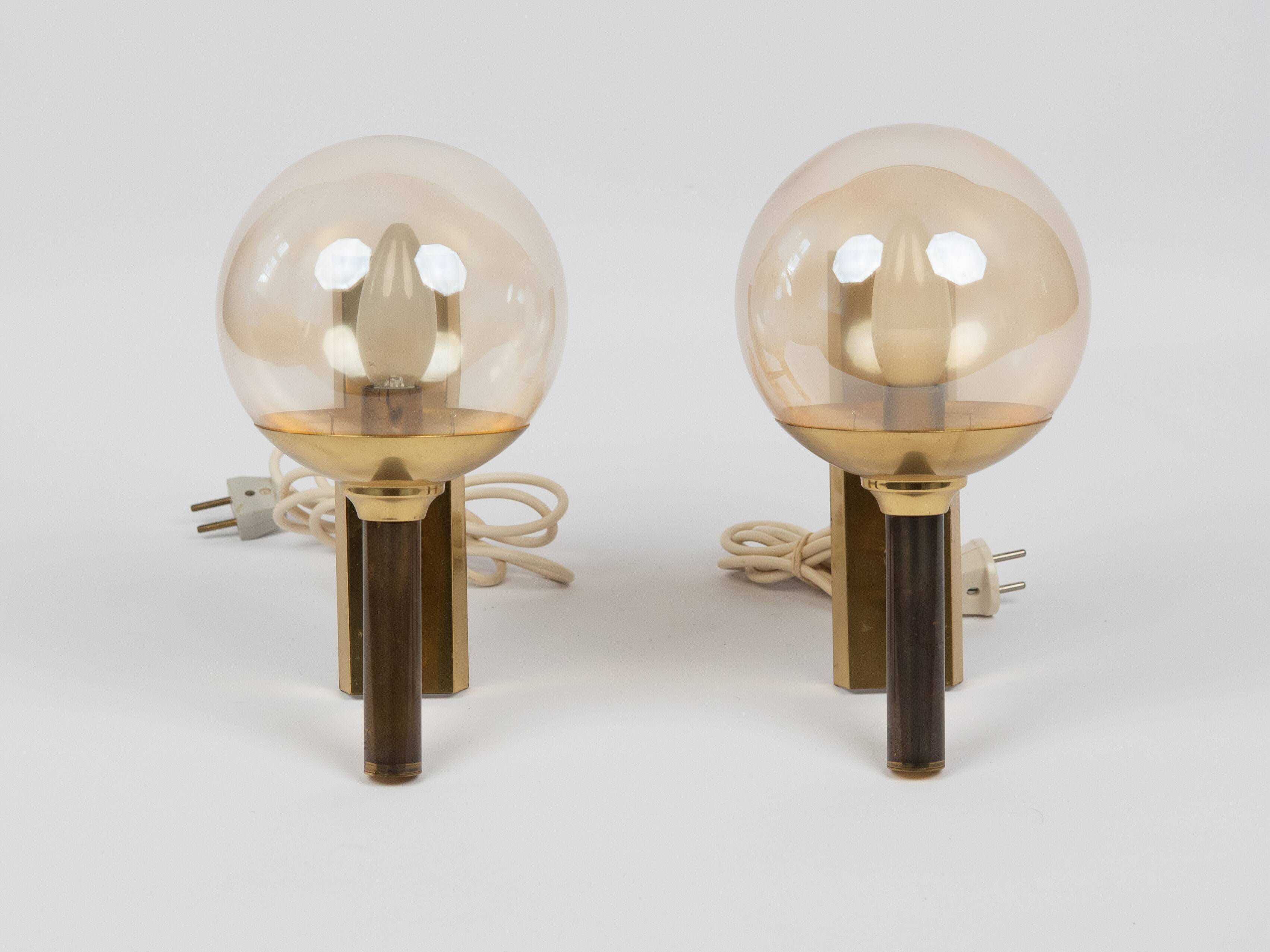 Pair of 2 danish vintage wall lamps by Svend Mejlstrom