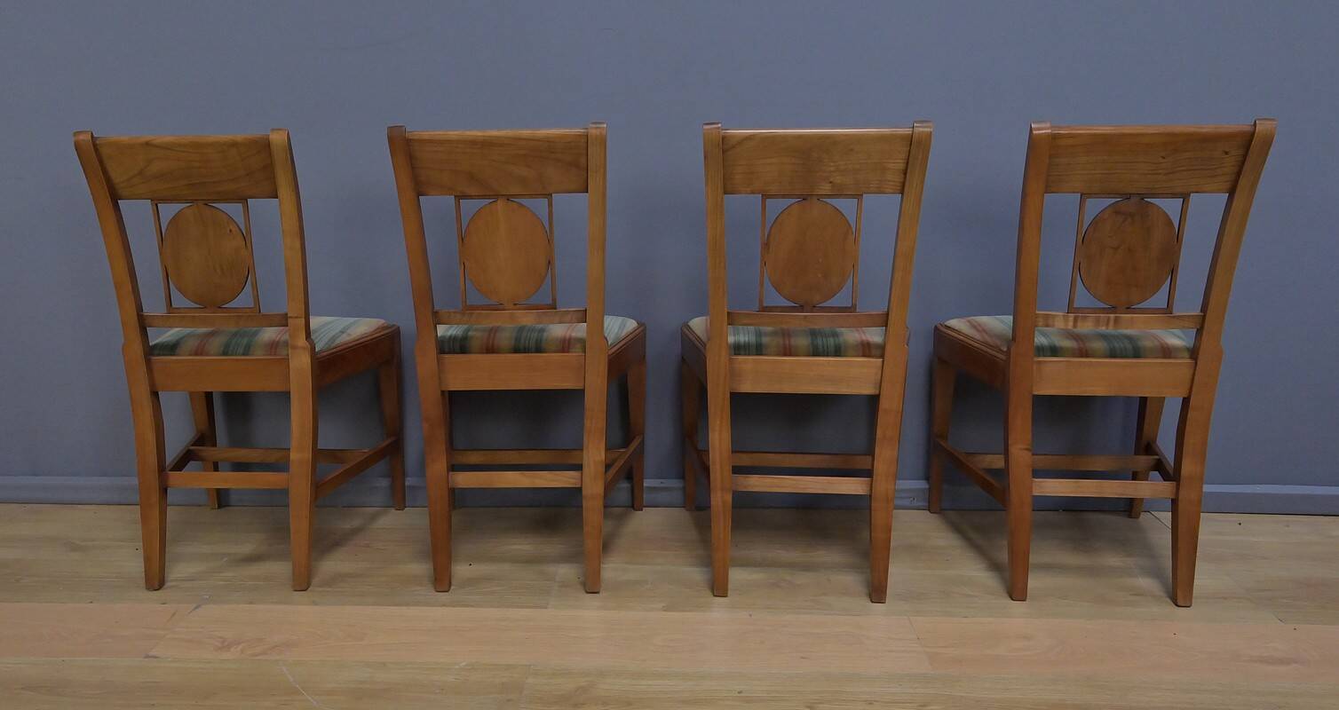 Set of 12 Provençal Chairs in Cherry Wood – Mid 20th Century