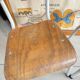 Pair of children's school chairs in wood and metal