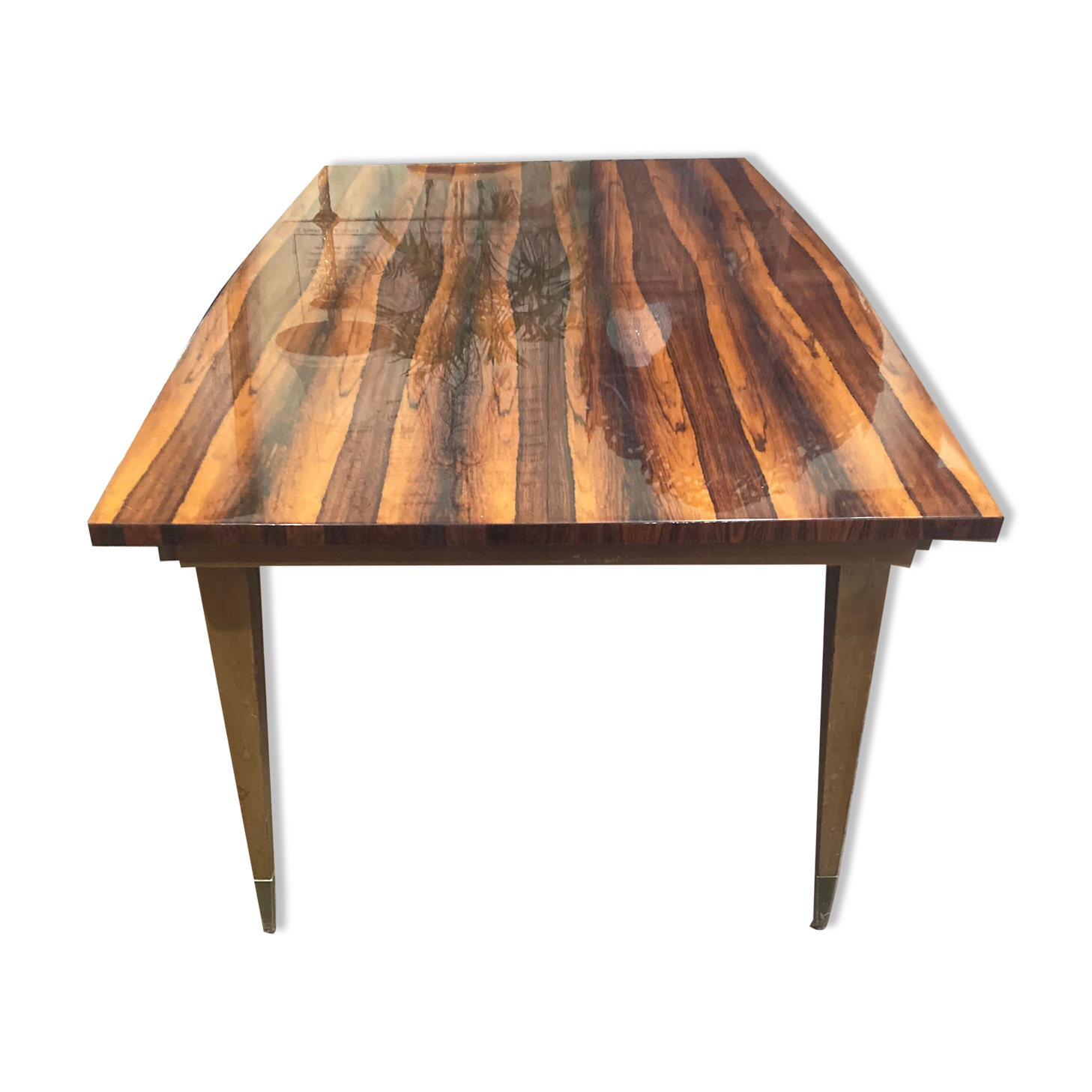 Table en ébène de Macassar laquée vers 1950