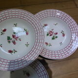 4 hollow plates Digoin Sarreguemines model Rosa