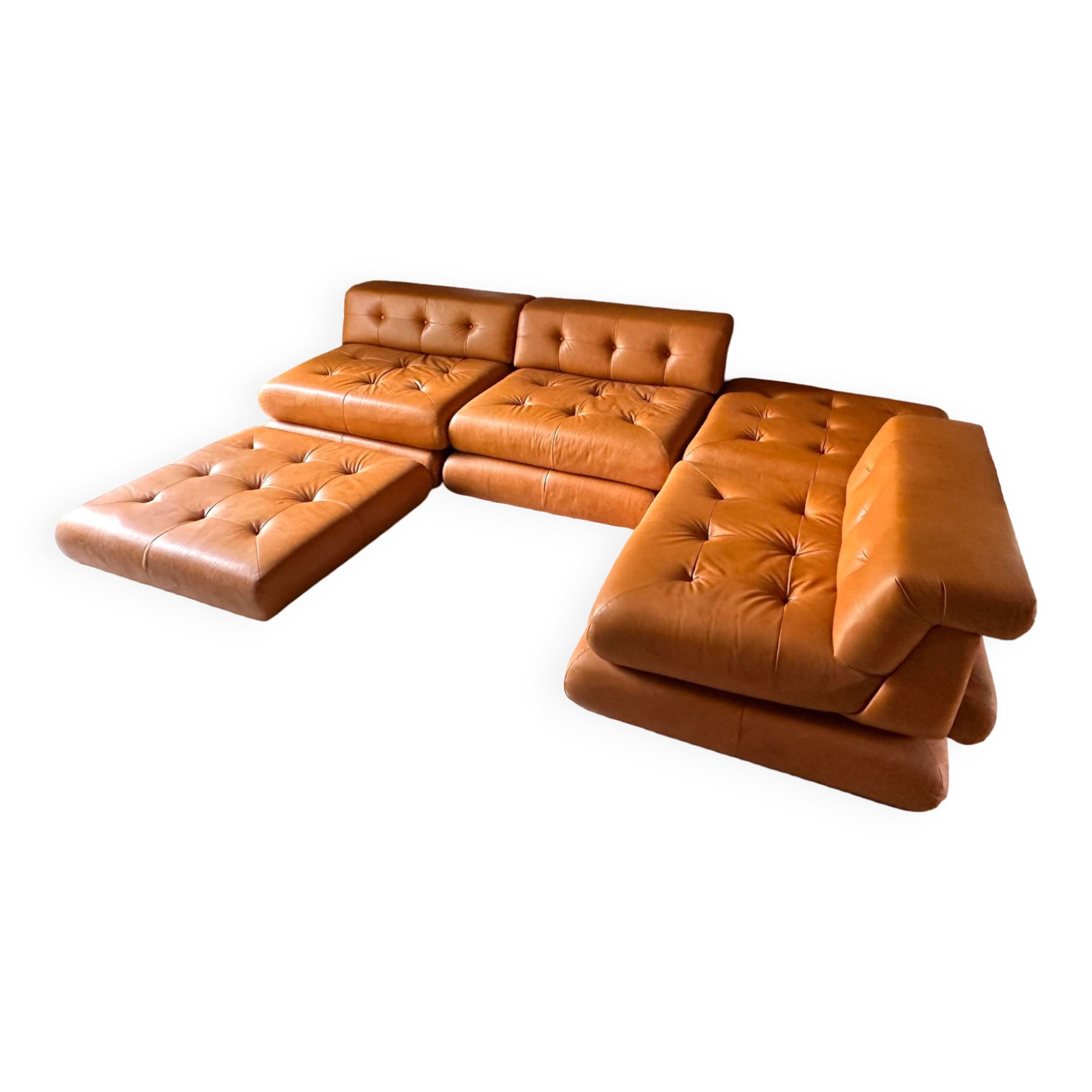 Mah Jongde Roche Bobois vintage leather lounge