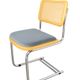 Vintage Bauhaus chair, 1980s – chrome, raffia and fabric