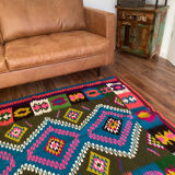 Colorful vintage carpet from Transylvania