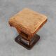 Art Deco Walnut Stool with Original Fabric, Italy, 1920