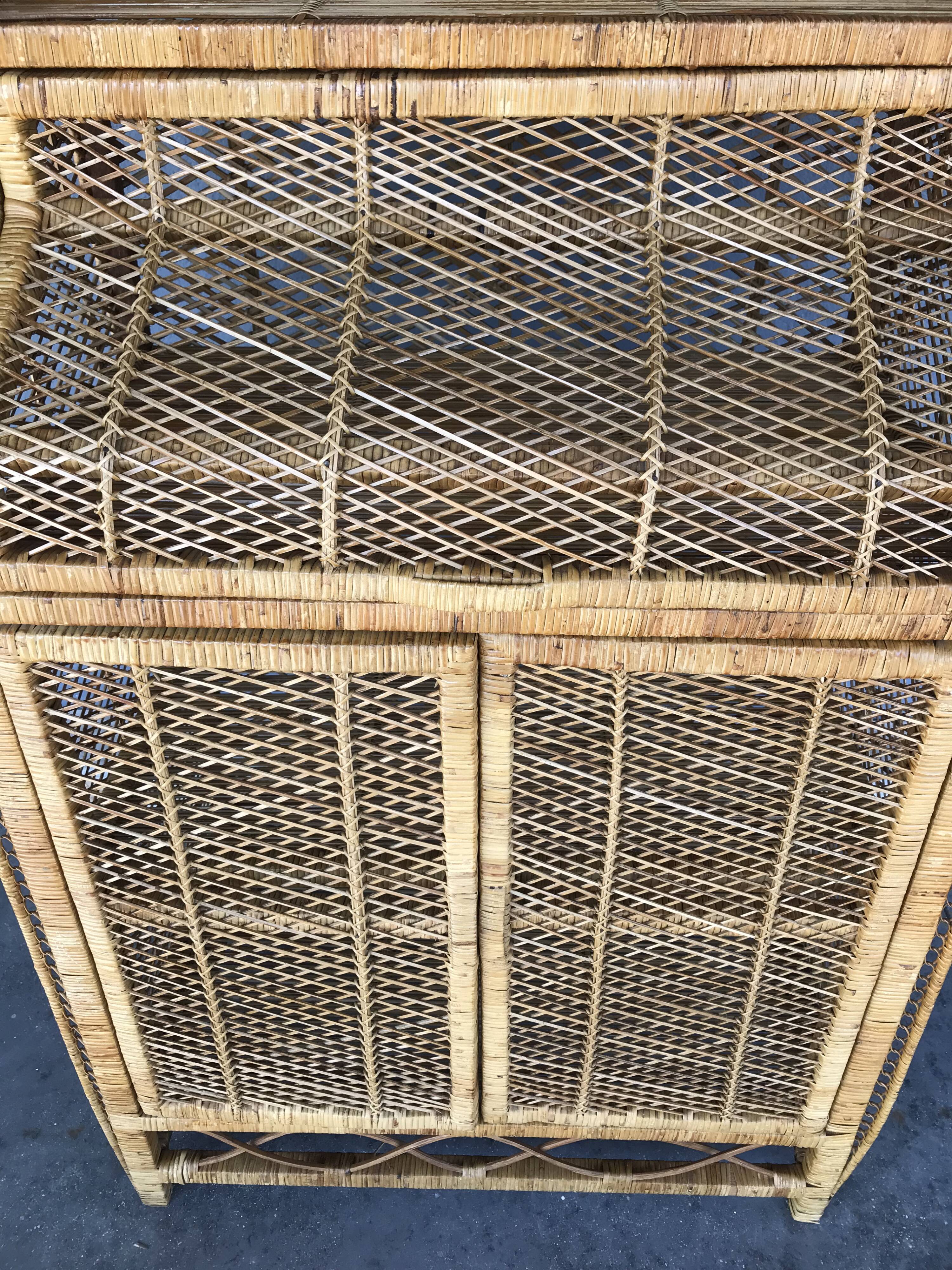 Vintage rattan bookcase