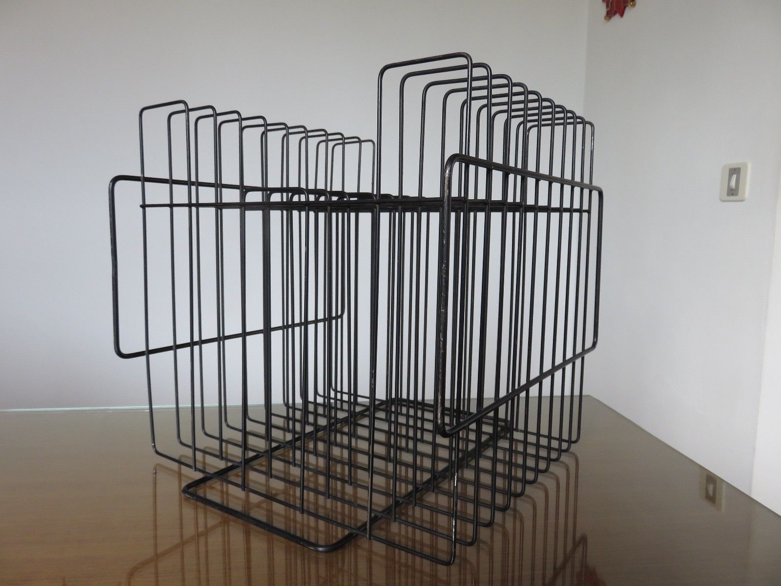 Vinyl rack in black painted metal  1960s