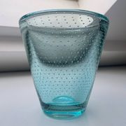 Vase en verre bullé