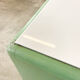 Vintage mint green dentist drawer unit with opaline glass top